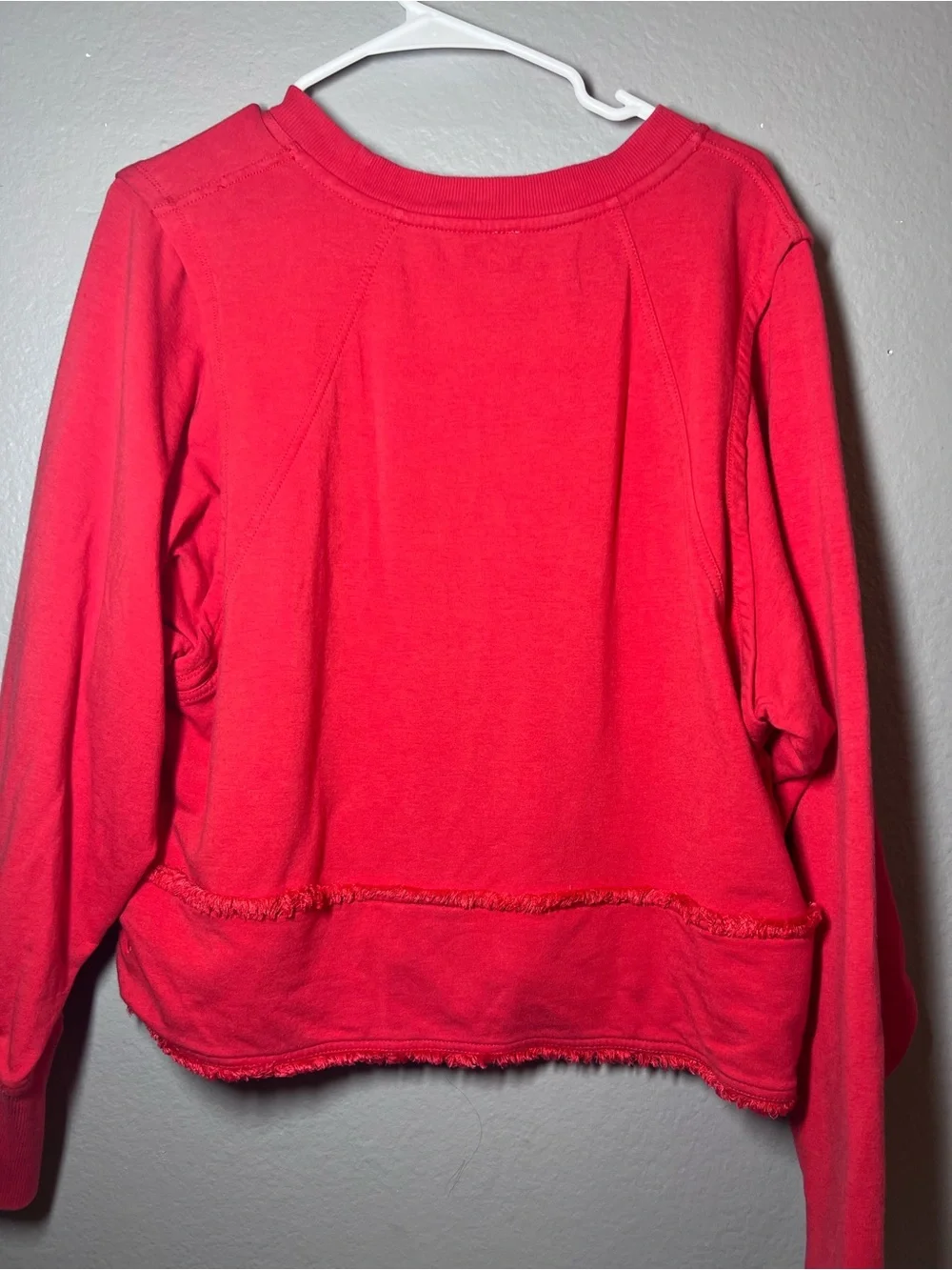 Free People Pullover Sweatshirt in Bright Red